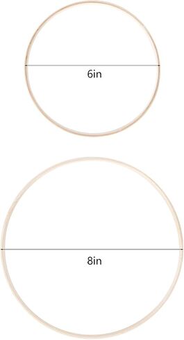 10 Pcs Wooden Rings for Crafts, Wooden Hoops for Crafts, Bamboo Floral Hoop, Craft Dream Catcher Rings, for for DIY Weddding Wreath Dreamcatcher 8" in Saudi Arabia