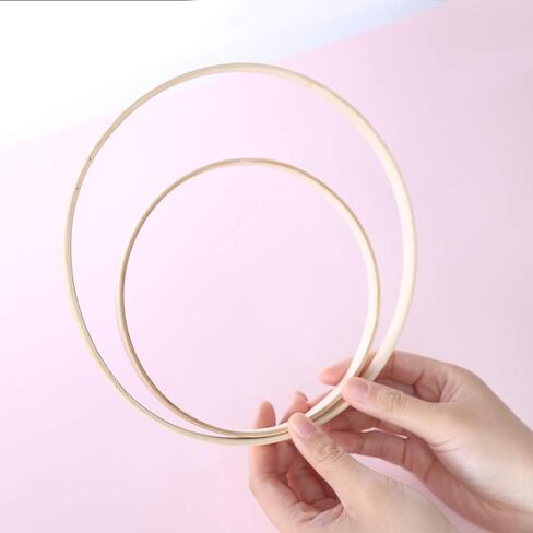 10 Pcs Wooden Rings for Crafts, Wooden Hoops for Crafts, Bamboo Floral Hoop, Craft Dream Catcher Rings, for for DIY Weddding Wreath Dreamcatcher 8" in Saudi Arabia