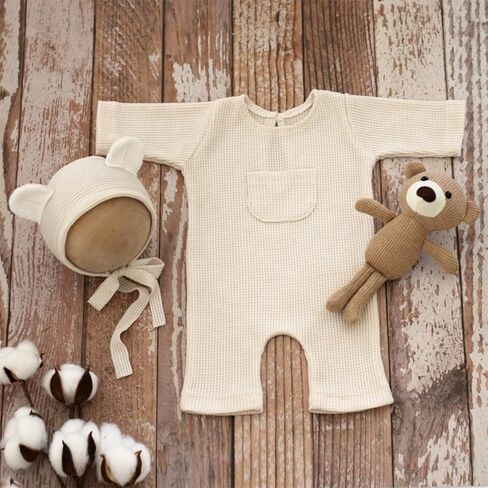 Newborn Photography Outfits Boy Cute Bear Hats Pants with Doll Photoshoot Props Outfits New Born Boy Hat Clothes Set in Kuwait