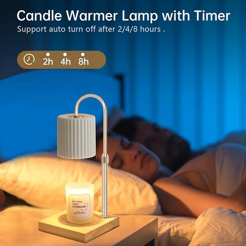 Candle Warmer Lamp with Bulbs, Dimmable Electric Candle Lamp with Timer, Adjustable Height, Wax Melting Warmer Compatible with Large Jar Candles, Home Decor Gifts in Saudi Arabia