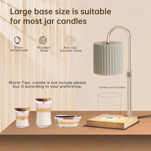 Candle Warmer Lamp with Bulbs, Dimmable Electric Candle Lamp with Timer, Adjustable Height, Wax Melting Warmer Compatible with Large Jar Candles, Home Decor Gifts in Saudi Arabia