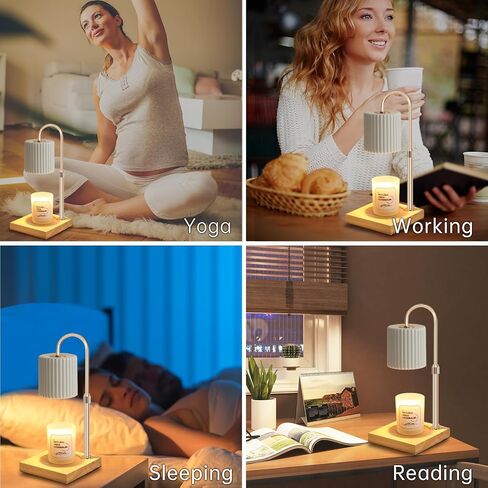 Candle Warmer Lamp with Bulbs, Dimmable Electric Candle Lamp with Timer, Adjustable Height, Wax Melting Warmer Compatible with Large Jar Candles, Home Decor Gifts in Saudi Arabia