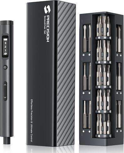 3.7V Mini Electric Screwdriver Set, 57-in-1 Magnetic Bits Precision Screwdriver Set, Cordless Screwdriver with LED Light, 3 Torque Settings Repair Tool Set for Phone Camera Laptop Watch in Saudi Arabia