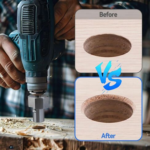 3/4" Bench Dog Hole Chamfer Reamer Tool,Woodworking Workbench Dog Hole Chamfer Reamer Tool T10 Alloy Blade 9mm Hex Shank Dog Holes Polished Finish Tool for Standard Electric Drills(19mm) in Saudi Arabia