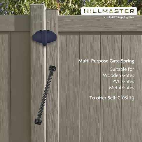 12" Gate Spring Self Closing Outdoor Door Spring Automatic Gate Closure Hardware with Adjustable Tool for Wooden Vinyl Fence, Black Finish in Saudi Arabia