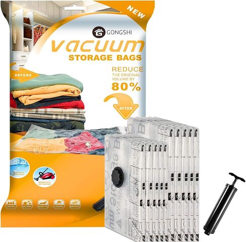 24 Pack Vacuum Storage Bags with Electric Pump, (5 Jumbo, 5 Large, 5 Medium, 5 Small, 4 Roll Up Bags) Space Saver Bag for Clothes, Mattress, Blanket, Duvets, Pillows, Comforters,Travel… in Saudi Arabia