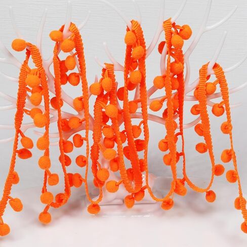 18 Yards Pompom Size 12mm/0.47 inch（Blue） Small Round Ball Fringe Trim DIY Craft Sewing Accessory for Home Curtain Clothes Pillow Decoration(Blue -18Yards) in Kuwait