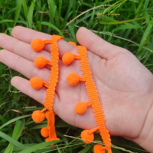 18 Yards Pompom Size 12mm/0.47 inch（Blue） Small Round Ball Fringe Trim DIY Craft Sewing Accessory for Home Curtain Clothes Pillow Decoration(Blue -18Yards) in Kuwait