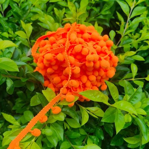 18 Yards Pompom Size 12mm/0.47 inch（Blue） Small Round Ball Fringe Trim DIY Craft Sewing Accessory for Home Curtain Clothes Pillow Decoration(Blue -18Yards) in Kuwait