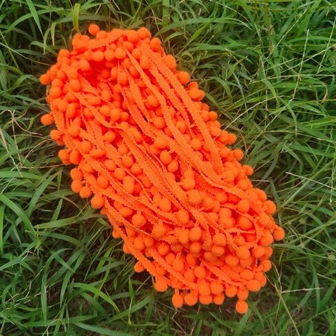 18 Yards Pompom Size 12mm/0.47 inch（Blue） Small Round Ball Fringe Trim DIY Craft Sewing Accessory for Home Curtain Clothes Pillow Decoration(Blue -18Yards) in Kuwait