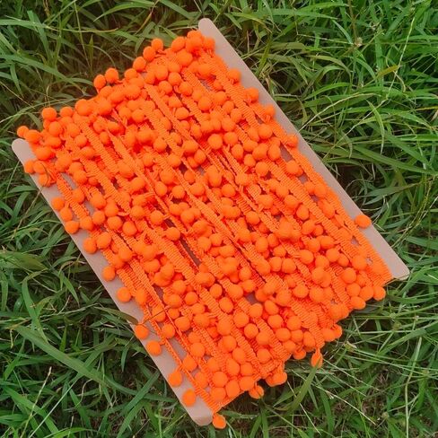 18 Yards Pompom Size 12mm/0.47 inch（Blue） Small Round Ball Fringe Trim DIY Craft Sewing Accessory for Home Curtain Clothes Pillow Decoration(Blue -18Yards) in Kuwait