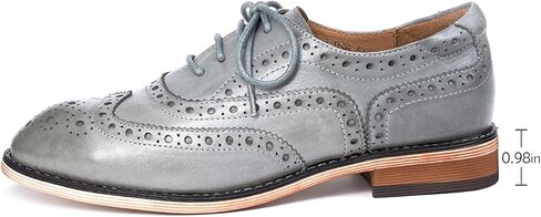 Mona flying Women's Leather Perforated Lace-up Oxfords Brogue Wingtip Shoes for Ladies Women in Saudi Arabia