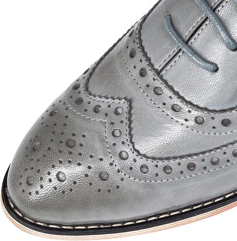 Mona flying Women's Leather Perforated Lace-up Oxfords Brogue Wingtip Shoes for Ladies Women in Saudi Arabia