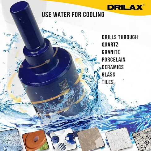 Drilax 4 Inch Diamond Hole Saw Ceramic Porcelain Tile Quartz Granite Countertop Glass Bottle Super Long Life Vacuum Brazed Technology Single Pack Tile Drill Bit 4 inch in Saudi Arabia