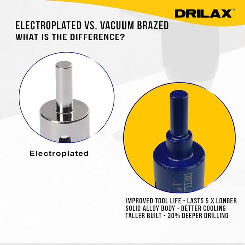 Drilax 4 Inch Diamond Hole Saw Ceramic Porcelain Tile Quartz Granite Countertop Glass Bottle Super Long Life Vacuum Brazed Technology Single Pack Tile Drill Bit 4 inch in Saudi Arabia
