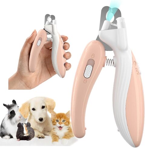 Cat Dog Pet Nail Clippers with Light, Llluminates Cat Dog Nails Or Bloodline, Safety Pet Nail Clipper for Dogs, Cats, Rabbits, Sharp, No Nail Splitting(Blue) in Saudi Arabia