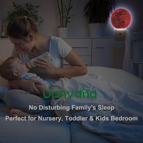 Blood Moon Lamp A Red Full Moon Night Light Plug into Wall Auto Sensor Plug in Night Lights Auto LED Lamp Energy Saving Round Lights for Boys Girls Men Women in Kuwait