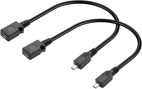 GINTOOYUN 2 PCS Mini 8-Pin to Micro Data Cable Mini 8-Pin Male to Micro Female Camera Data Cable for Cameras,Laptops,Mobile Phones,Desktop Computers,etc(11.81 Inch) (Micro) in Kuwait