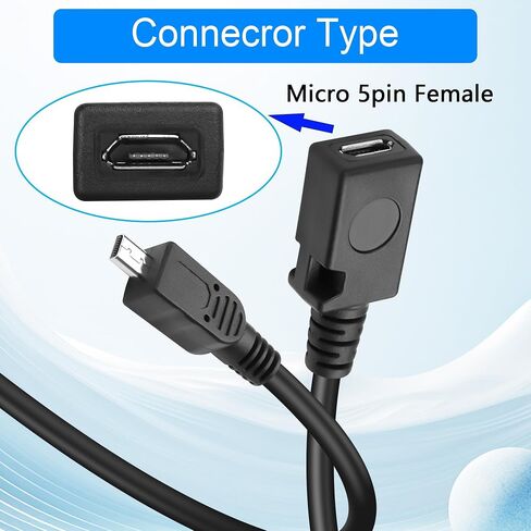 GINTOOYUN 2 PCS Mini 8-Pin to Micro Data Cable Mini 8-Pin Male to Micro Female Camera Data Cable for Cameras,Laptops,Mobile Phones,Desktop Computers,etc(11.81 Inch) (Micro) in Kuwait