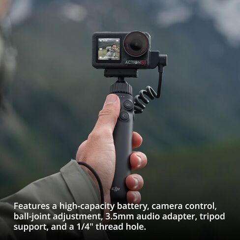 مقبض شحن متعدد الوظائف DJI Osmo Action مع حافظة سيليكون واقية وحزمة واقيات من الزجاج المقسى - مقبض شحن مع بطارية عالية السعة والتحكم في الكاميرا (3 عناصر) in Saudi Arabia