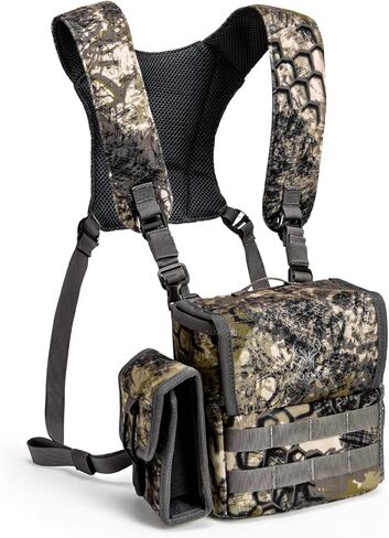 Binocular Harness Chest Pack - Bino Case with Rangefinder Pouch and Waterproof Cover for Hunting Hiking Birdwatching in Kuwait