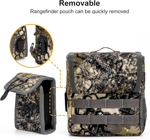 Binocular Harness Chest Pack - Bino Case with Rangefinder Pouch and Waterproof Cover for Hunting Hiking Birdwatching in Kuwait