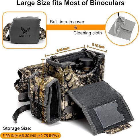 Binocular Harness Chest Pack - Bino Case with Rangefinder Pouch and Waterproof Cover for Hunting Hiking Birdwatching in Kuwait