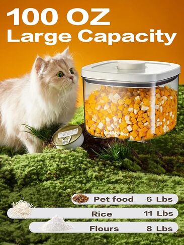 Dog food storage container with Pop Lid,Dry Pet Food storage bin,Dog Treat Container with Measuring Cup,12Lbs/200oz/10.5 Qt/10kg/11.2L in Saudi Arabia