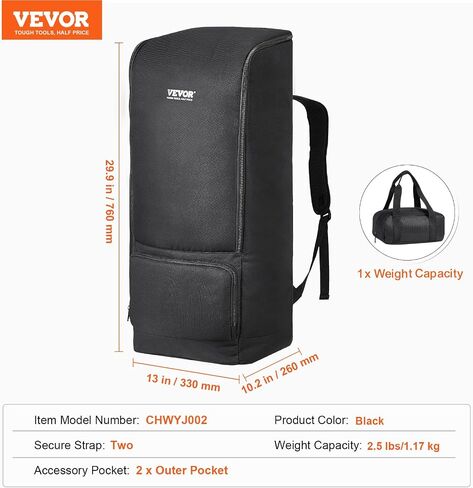 VEVOR CHWYJ002، 29.9 بوصة، حزام آمن للتخزين، مصائد كتف مريحة، حقيبة حمل تلسكوب ماصة للصدمات للأنبوب البصري والحامل ثلاثي القوائم، جيب بوزن موازن، حقيبة ظهر 30 بوصة in Kuwait