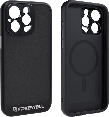 حافظة FREEWELL Sherpa لهاتف 16 Pro - حامل مرشح مغناطيسي وفتحة عدسة من سلسلة F، متوافقة مع MagSafe باللون الأسود in Kuwait