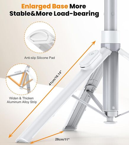 حامل ثلاثي تلقائي TONEOF مقاس 66 بوصة، حامل ثلاثي للهاتف يفتح تلقائيًا مع جهاز تحكم مغناطيسي قابل لإعادة الشحن، حامل ثلاثي القوائم لعصا سيلفي 360 درجة عموديًا وأفقيًا قابل للدوران، حامل ثلاثي ثابت للسفر لهاتف iPhone/Android (أبيض) in Kuwait