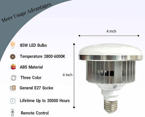 حزمة واحدة من لمبة الإضاءة LED للتصوير الفوتوغرافي بقدرة 85 وات 2800-6000 كلفن للتحكم عن بعد ودرجة حرارة اللون القابلة للتعتيم، صندوق ناعم E27 أضواء التصوير الفوتوغرافي وإضاءة استوديو الفيديو in Kuwait