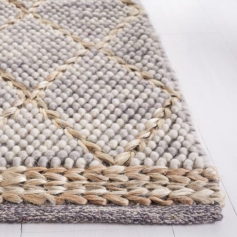 سجادة SAFAVIEH Madison Collection - 2'2" x 14'، أزرق ورمادي، تصميم تجريدي بوهو حديث، لا يتساقط ويسهل العناية به، مثالي للمناطق ذات الحركة المرورية العالية في غرفة المعيشة وغرفة النوم (MAD440M) in Saudi Arabia