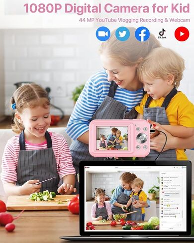 Digital Camera with 32G Card, 1080P Kid Camera 44MP HD Digital Camera Cheap Compact Digital Camera Photo Camera with 2.4" Screen 16X Digital Zoom and 1 Battery for Girls, Boys, Beginner in Saudi Arabia