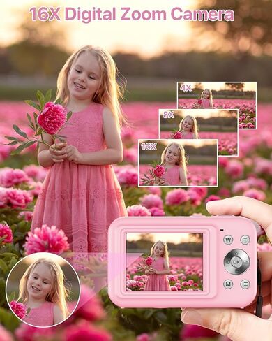 Digital Camera with 32G Card, 1080P Kid Camera 44MP HD Digital Camera Cheap Compact Digital Camera Photo Camera with 2.4" Screen 16X Digital Zoom and 1 Battery for Girls, Boys, Beginner in Saudi Arabia
