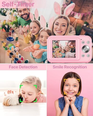 Digital Camera with 32G Card, 1080P Kid Camera 44MP HD Digital Camera Cheap Compact Digital Camera Photo Camera with 2.4" Screen 16X Digital Zoom and 1 Battery for Girls, Boys, Beginner in Saudi Arabia
