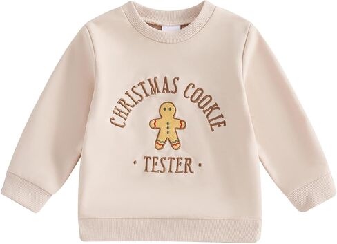 Toddler Baby Girl Boy Christmas Outfit Christmas Cookie Tester Sweatshirt Long Sleeve Pullover Fall Winter Clothes in Kuwait