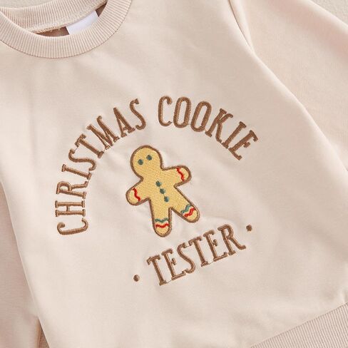 Toddler Baby Girl Boy Christmas Outfit Christmas Cookie Tester Sweatshirt Long Sleeve Pullover Fall Winter Clothes in Kuwait