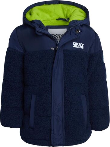 DKNY Toddler Boys Jacket - Heavyweight Polar Fleece Lined Sherpa Layette Bubble Puffer Jacket - Infant Winter Jacket (12M-4T) in Saudi Arabia