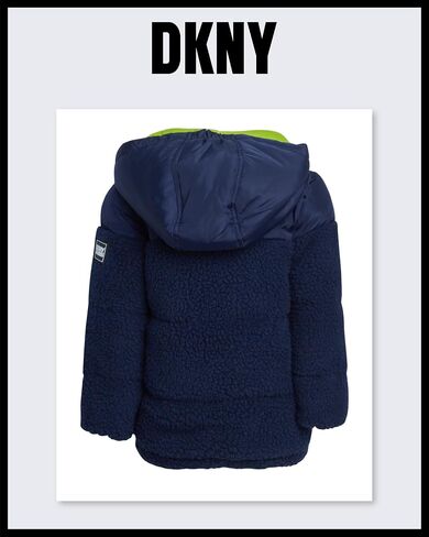 DKNY Toddler Boys Jacket - Heavyweight Polar Fleece Lined Sherpa Layette Bubble Puffer Jacket - Infant Winter Jacket (12M-4T) in Saudi Arabia