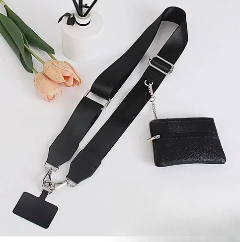 Clip and Go Strap for Phone with Wallet Crossbody, Clip & Go Strap with Pouch for Cell Phone, Cross Body Phone String with Zipper Wallet Pouch, Adjustable Phone Strap Crossbody & Lanyard (4PC) in Saudi Arabia