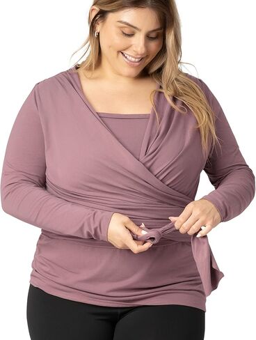 Kindred Bravely Organic Cotton Skin to Skin Long Sleeve Wrap Top | Kangaroo Shirt, Nursing Top in Kuwait