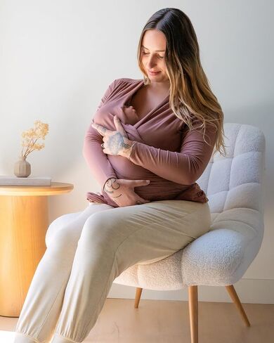 Kindred Bravely Organic Cotton Skin to Skin Long Sleeve Wrap Top | Kangaroo Shirt, Nursing Top in Kuwait