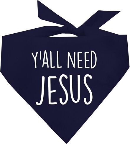 Y'all Need Jesus Dog Bandana (159 Red, One Size) in Saudi Arabia