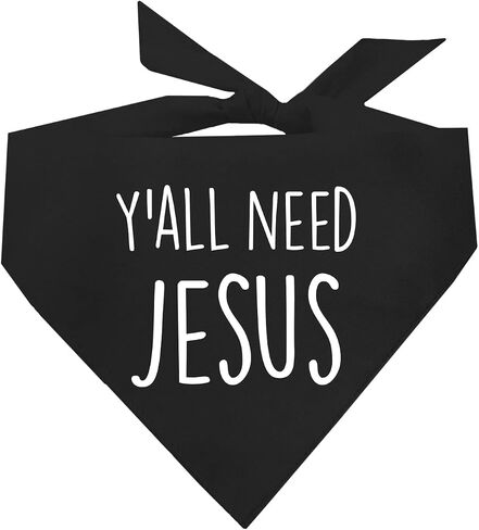 Y'all Need Jesus Dog Bandana (159 Red, One Size) in Saudi Arabia