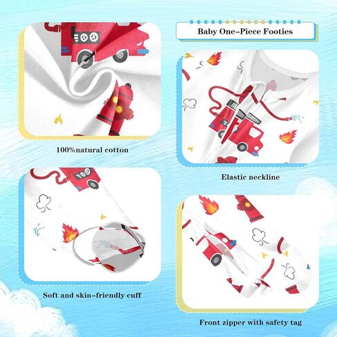 Dussdil Baby One-Piece Footies Newborn Rompers Pajamas Cotton Footed Pjs for Sleep Play Boys Girls in Kuwait