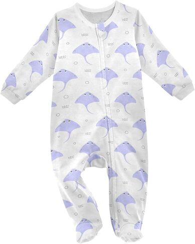 Dussdil Baby One-Piece Footies Newborn Rompers Pajamas Cotton Footed Pjs for Sleep Play Boys Girls in Kuwait