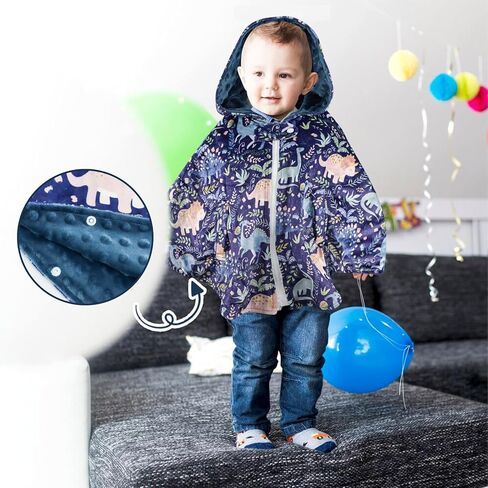 المعطف مقعد السيارة للأطفال من Pea Pod، معطف بغطاء للرأس لمقعد السيارة، طبقة مزدوجة دافئة من المنكي عباءة الربيع والخريف والشتاء للأطفال الصغار، عباءة بغطاء للرأس للفتيات من عمر 0-4 سنوات، ديناصور لطيف in Kuwait