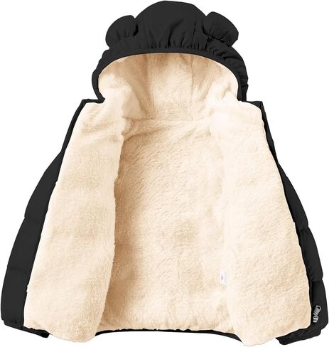 معطف شتوي سميك للأطفال الصغار والأولاد والبنات من الصوف الدافئ اللطيف والأذن مع غطاء للرأس ملابس 2024 in Kuwait