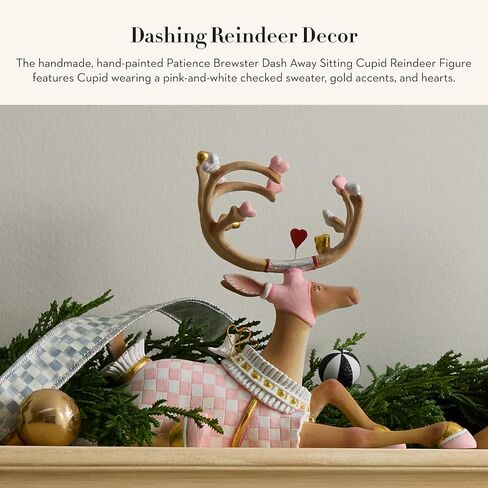 MACKENZIE-CHILDS Patience Brewster Dash Away Donna Reindeer Decoration, Holiday and Christmas Decoration for Home in Kuwait